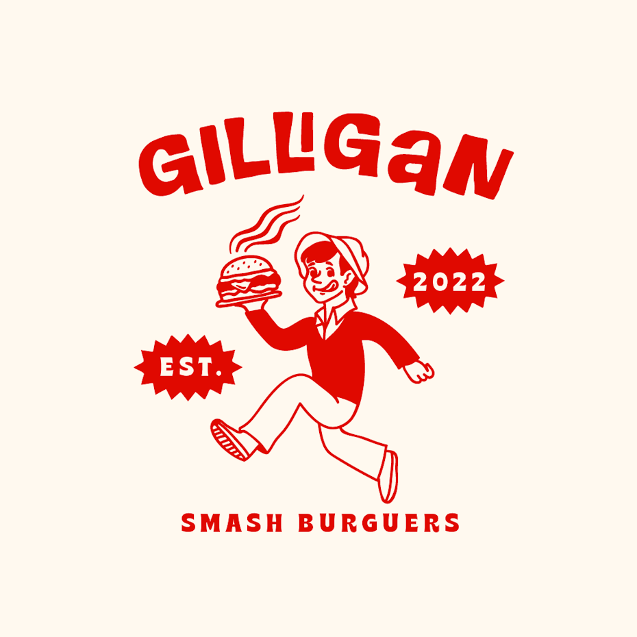 Retro logo for smash burger restaurant