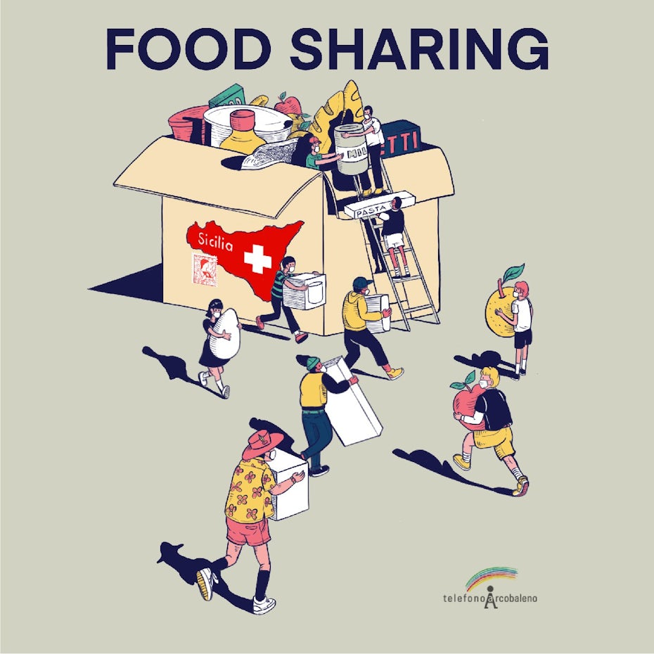 illustration for sicilian food bank