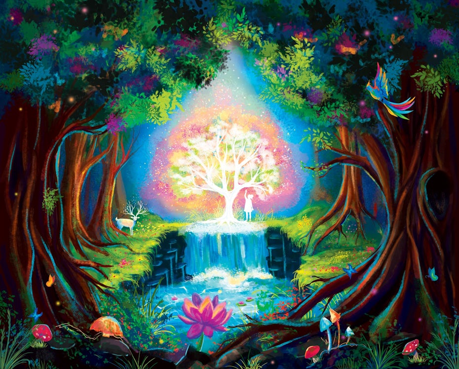 illustration of magical forest