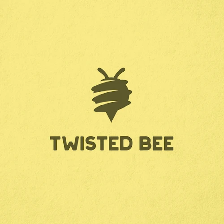 minimal logo with clever bee icon