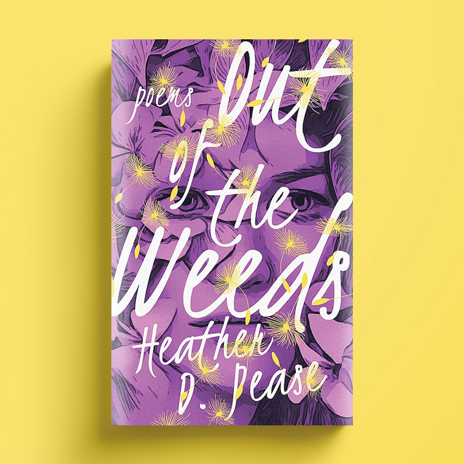 Floral and typographic book cover design