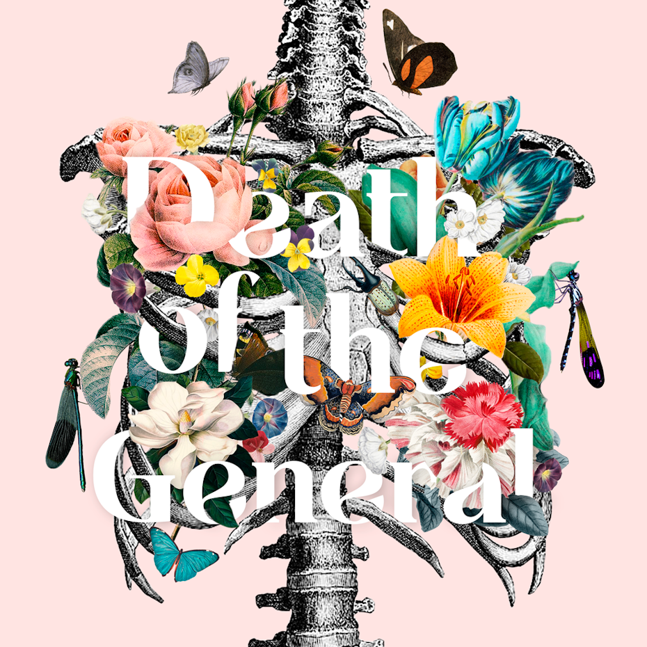 Floral collage with text
