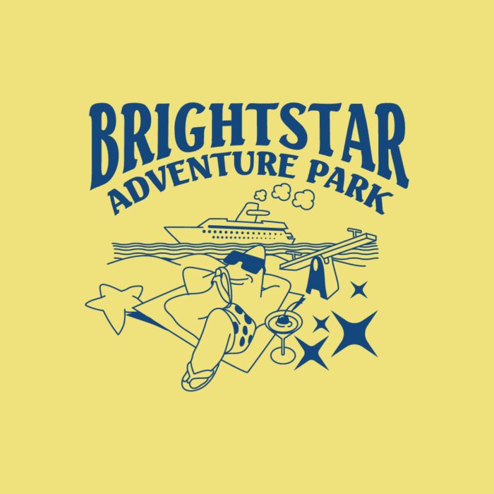 Brightstar Adventure Park in playful line doodles