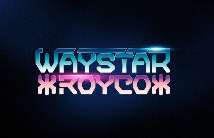 Waystar Royco logo reimagined in submerged in sci-fi trend