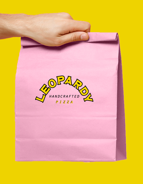 a person holding a pink paper bag