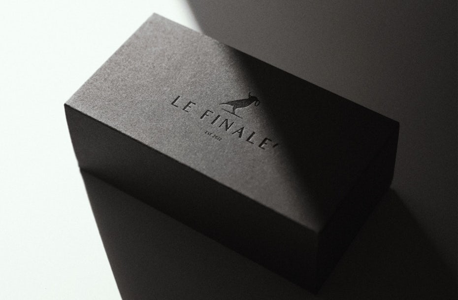 black business cards with embossed print