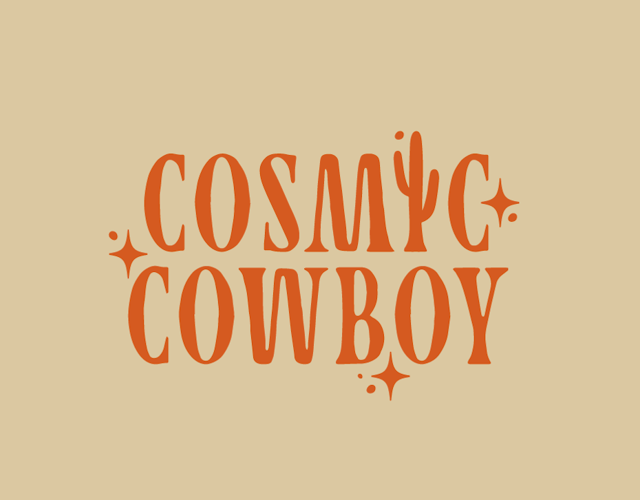 orange logo with flowy text for bar and nightclub brand identity