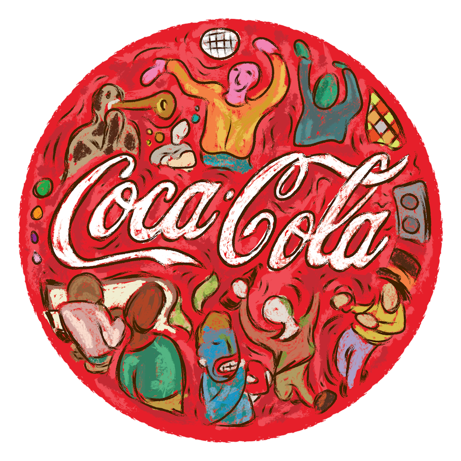 Coca-Cola logo reimagined in Beauford Delaneyâs style