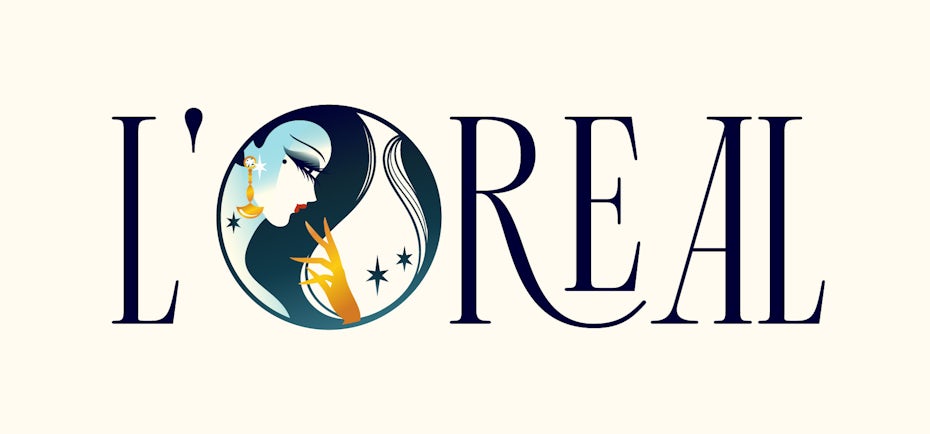 L'Oréal logo reimagined in Erté’s style