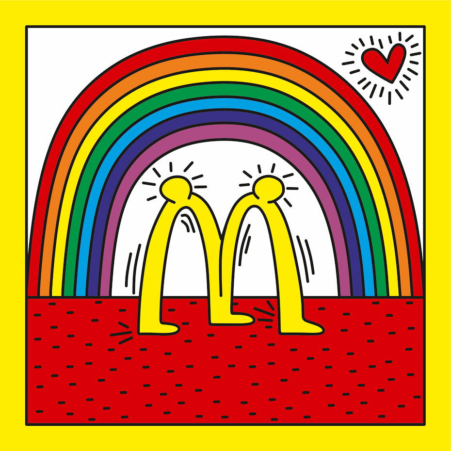McDonaldâs logo reimagined in Keith Haringâs style