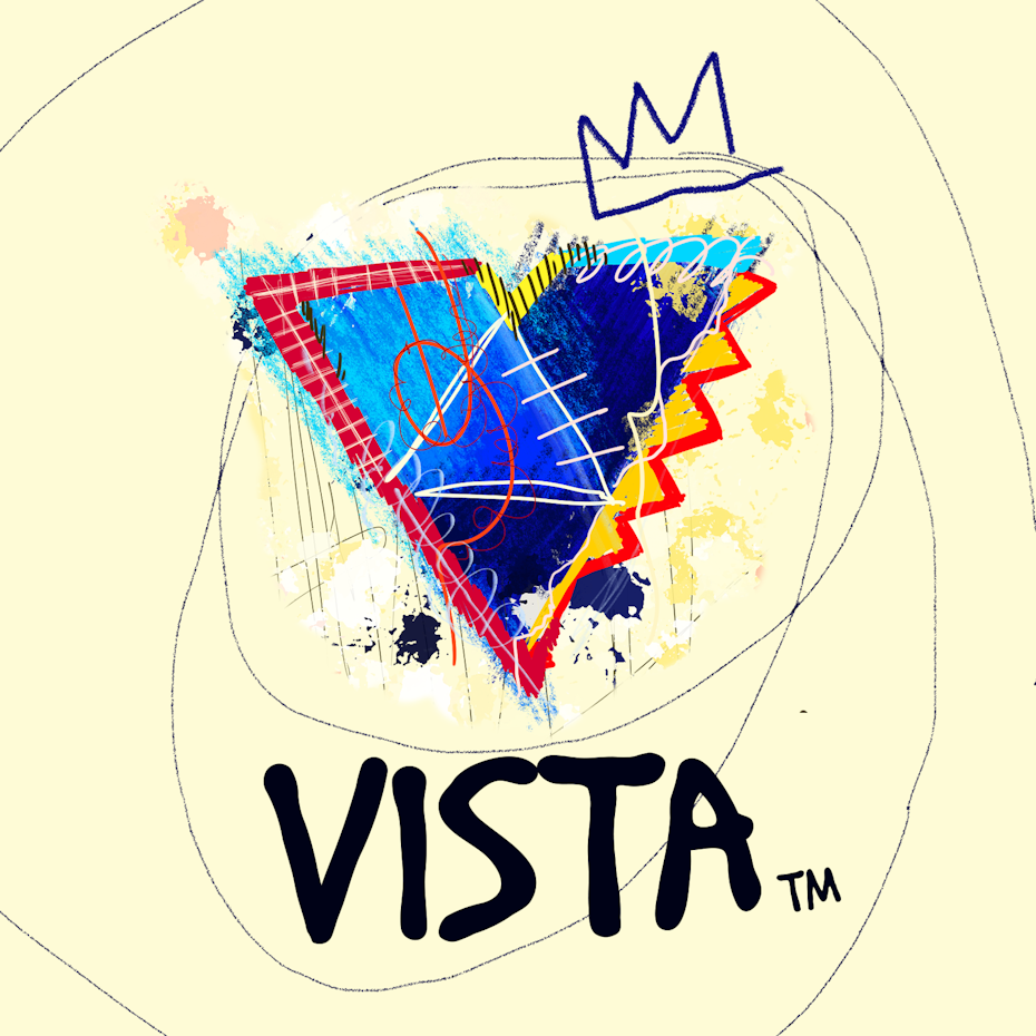 Vista logo reimagined in Basquiatâs style