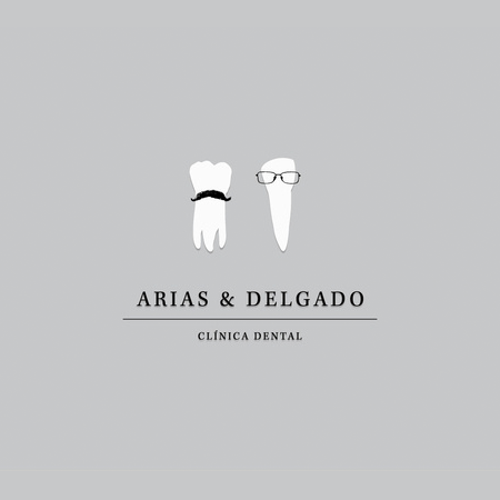 arias & delgado funny tooth dental logo