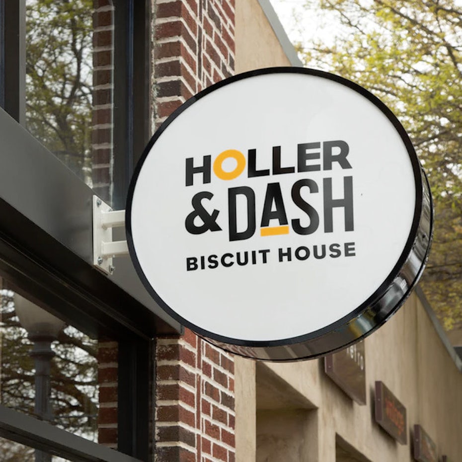 Holler & Dash logo and sign