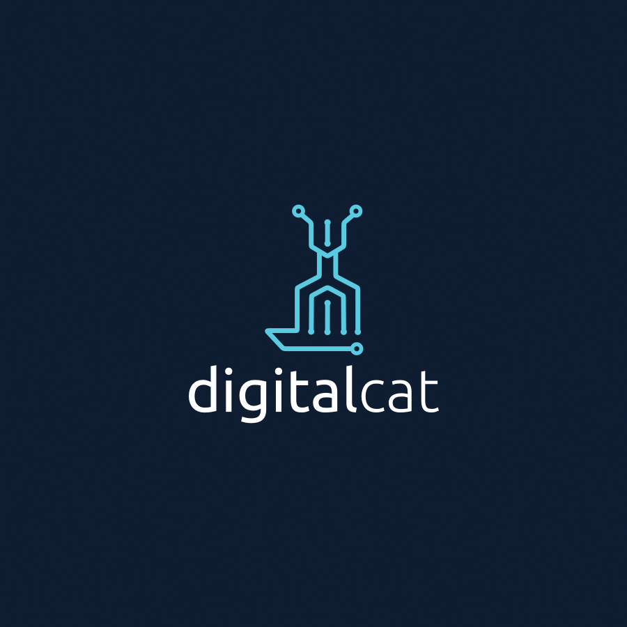 digital technology cat logo