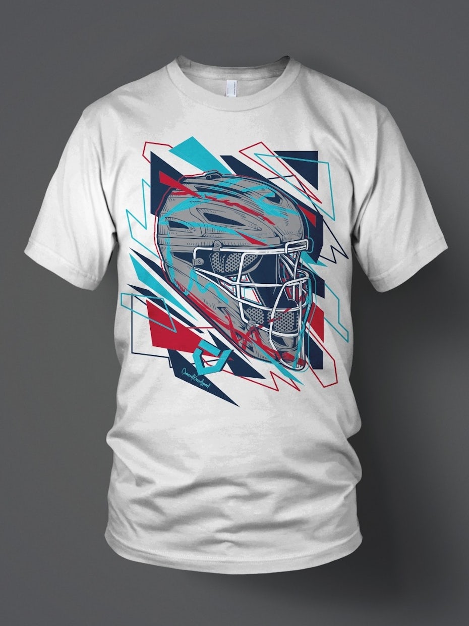 Geometric style umpire helmet illustration