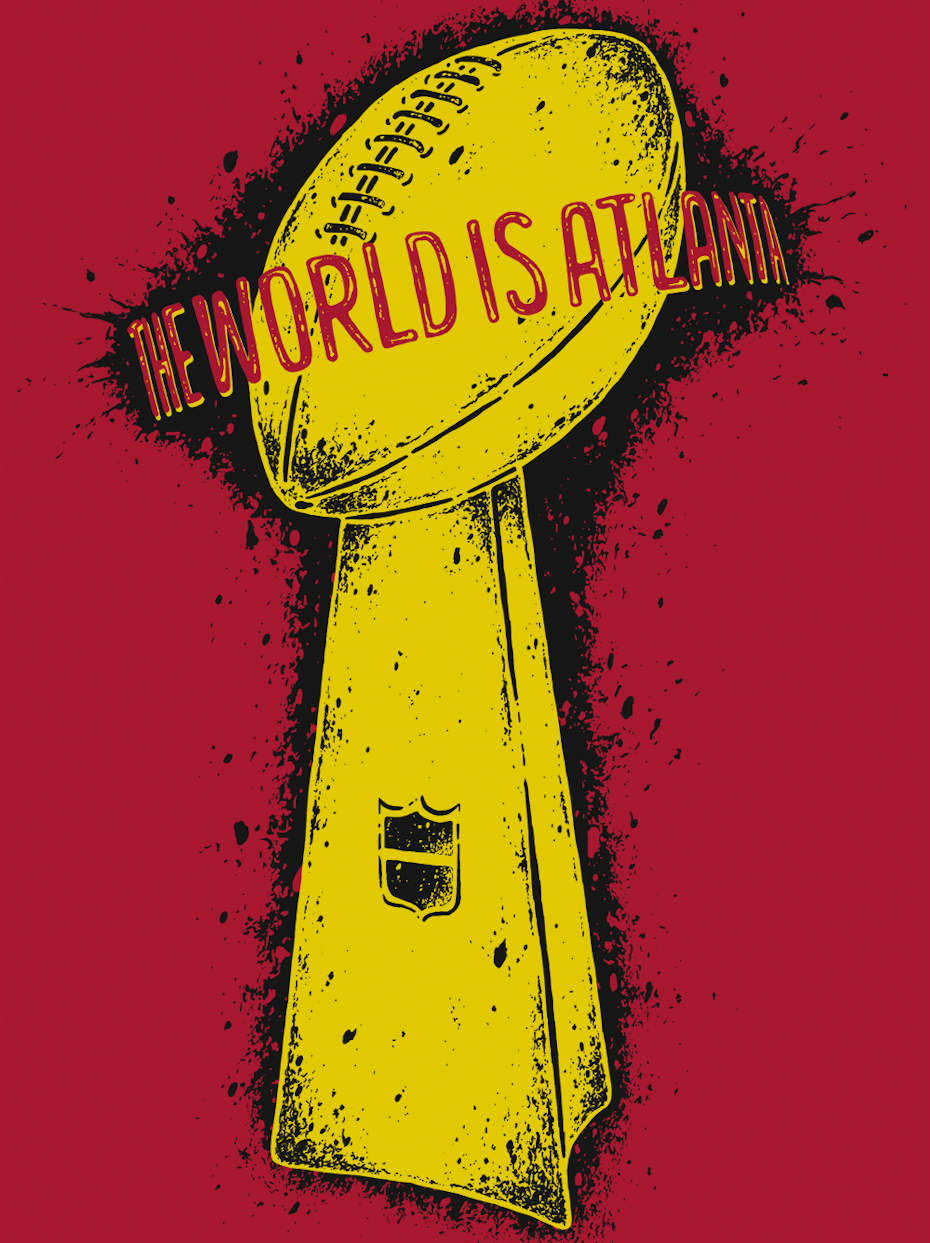 Super bowl themed t-shirt illustration