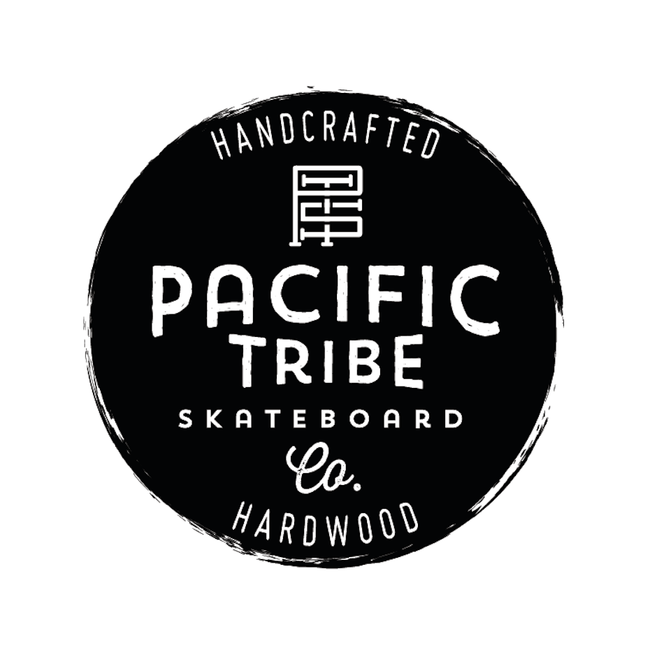 Pacific Tribe handcrafted hardwood skateboard company logo