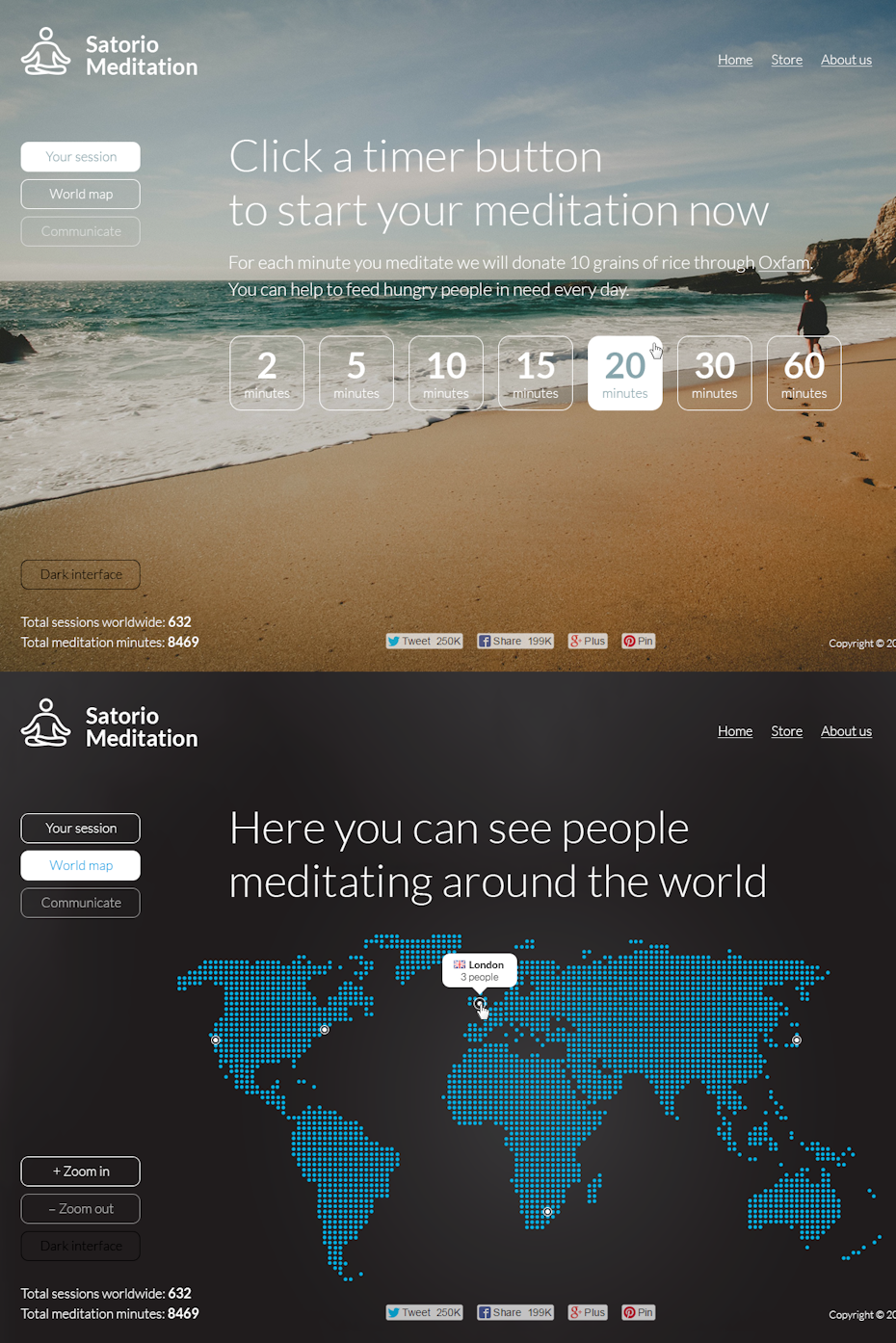 Meditation landing page