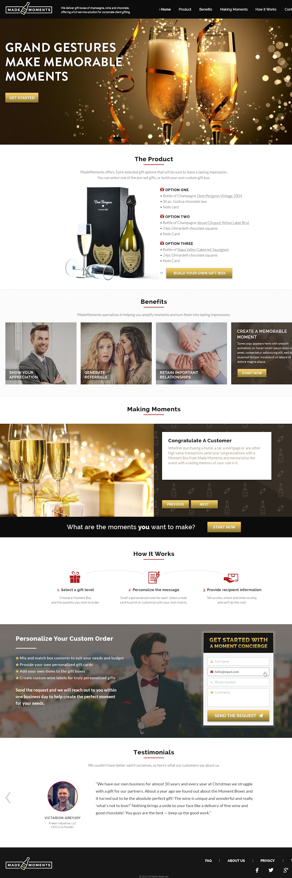 Champagne landing page