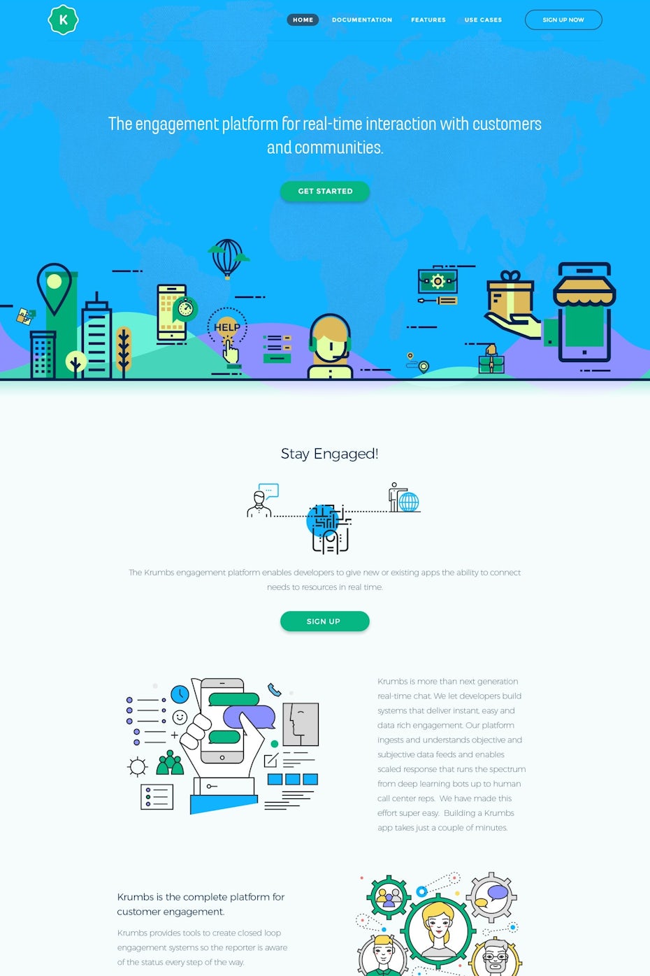 Communication landing page