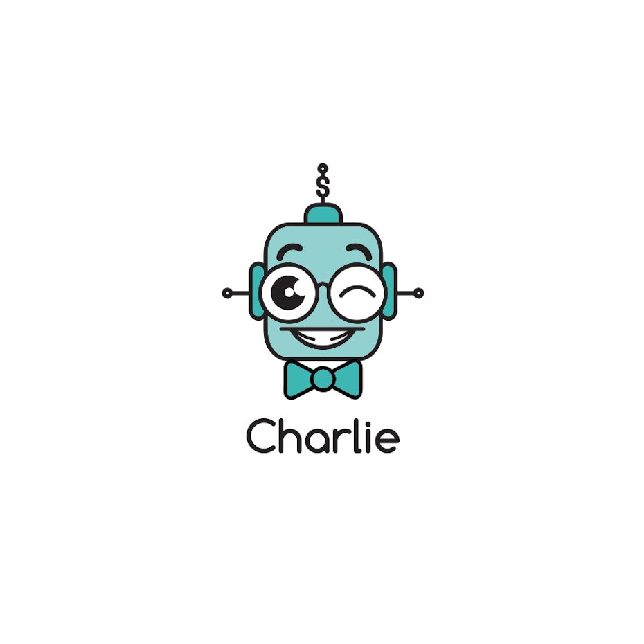robot mascot logo design