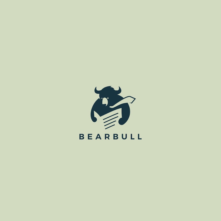 bear and bull mashup logo design