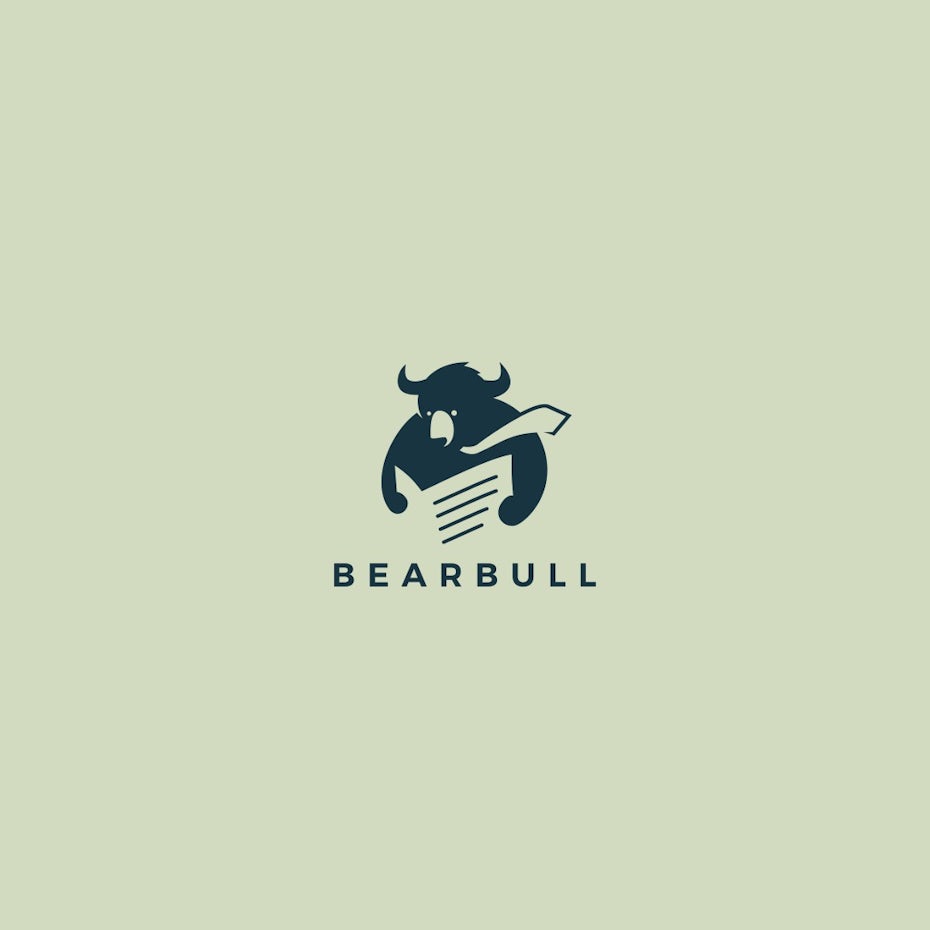 bear and bull mashup logo design