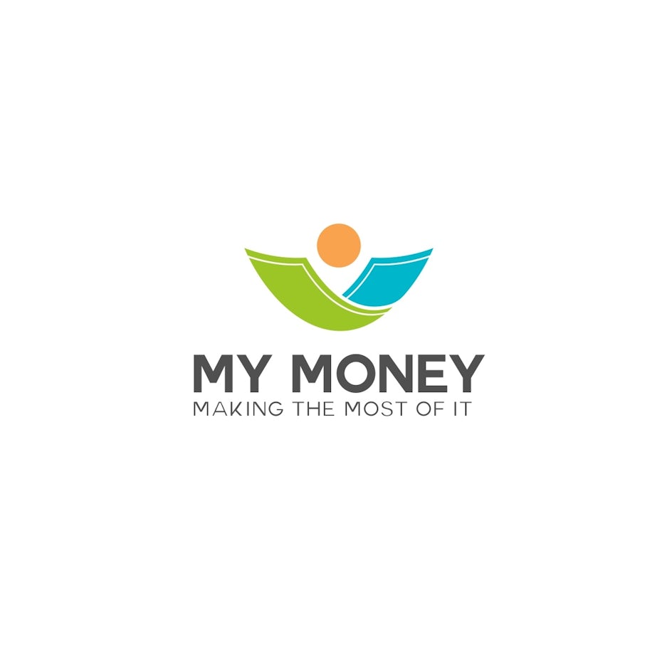 simple flat color money logo design