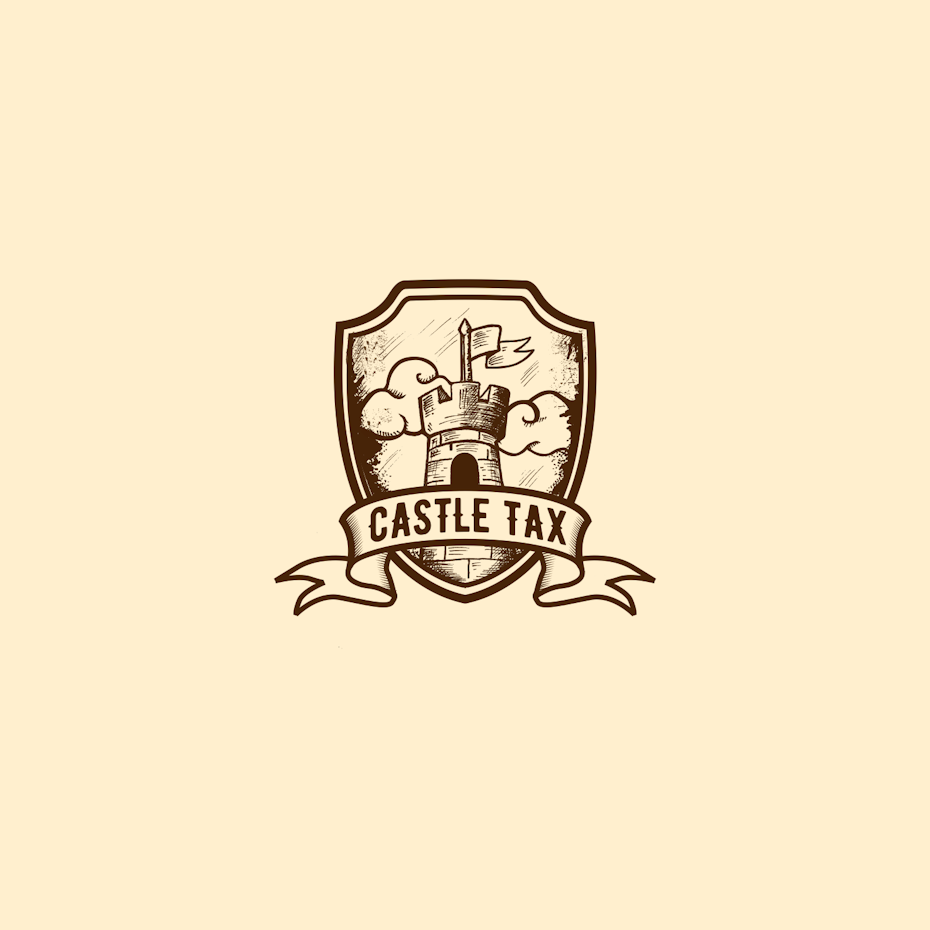 vintage castle logo design