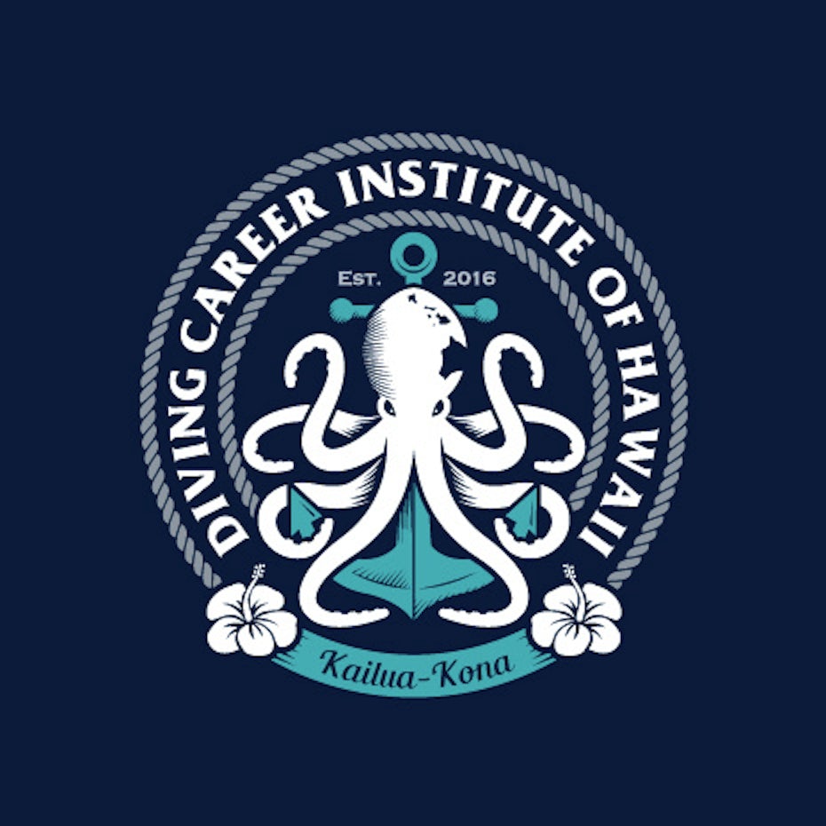 Diving school logo design