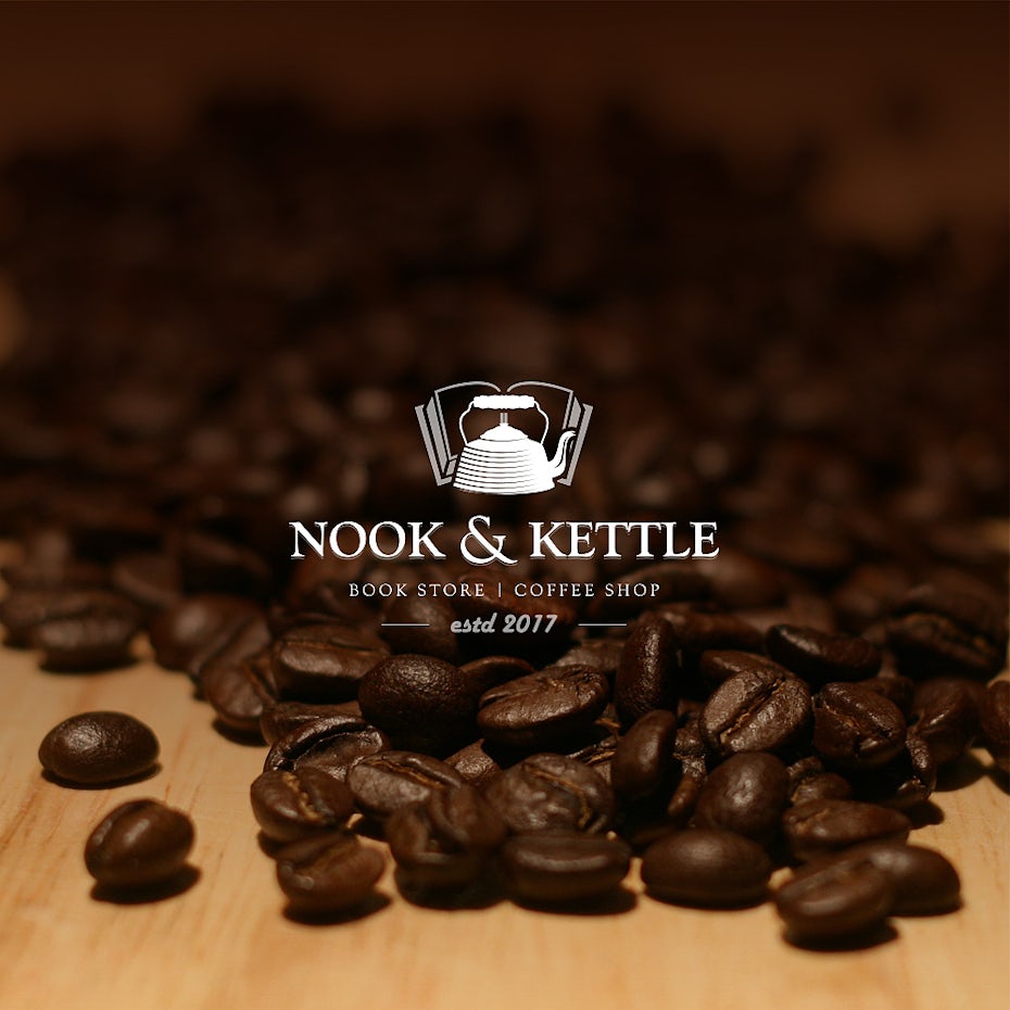 book store coffee shop logo