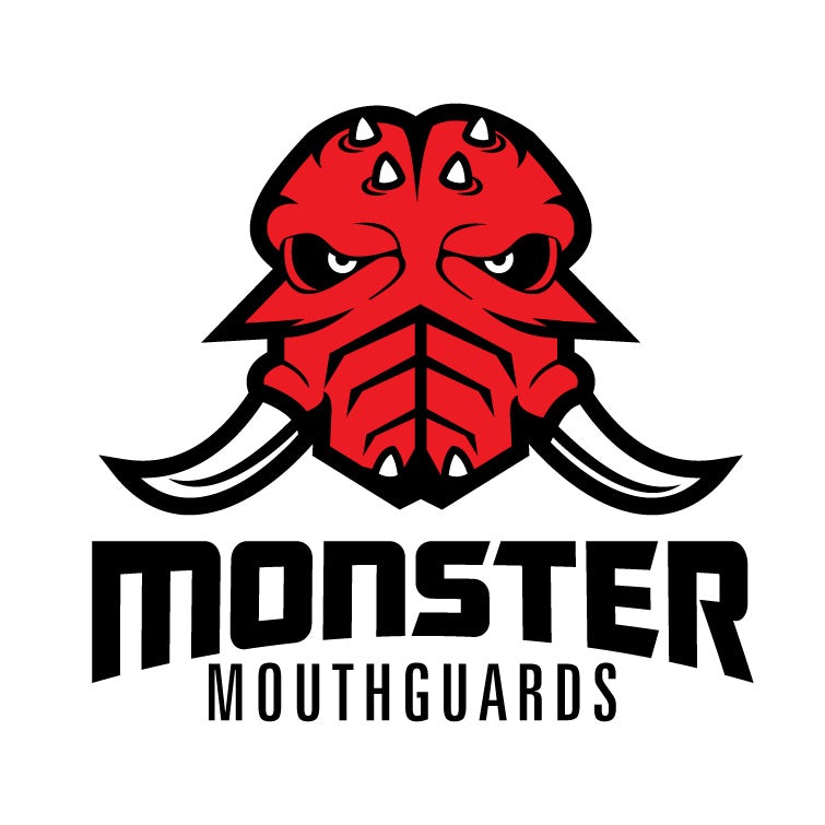 Logo with red and black monster
