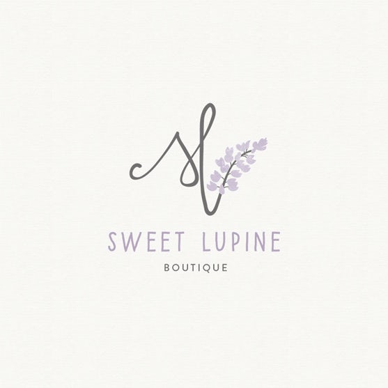 Hand-lettered logo with lavender