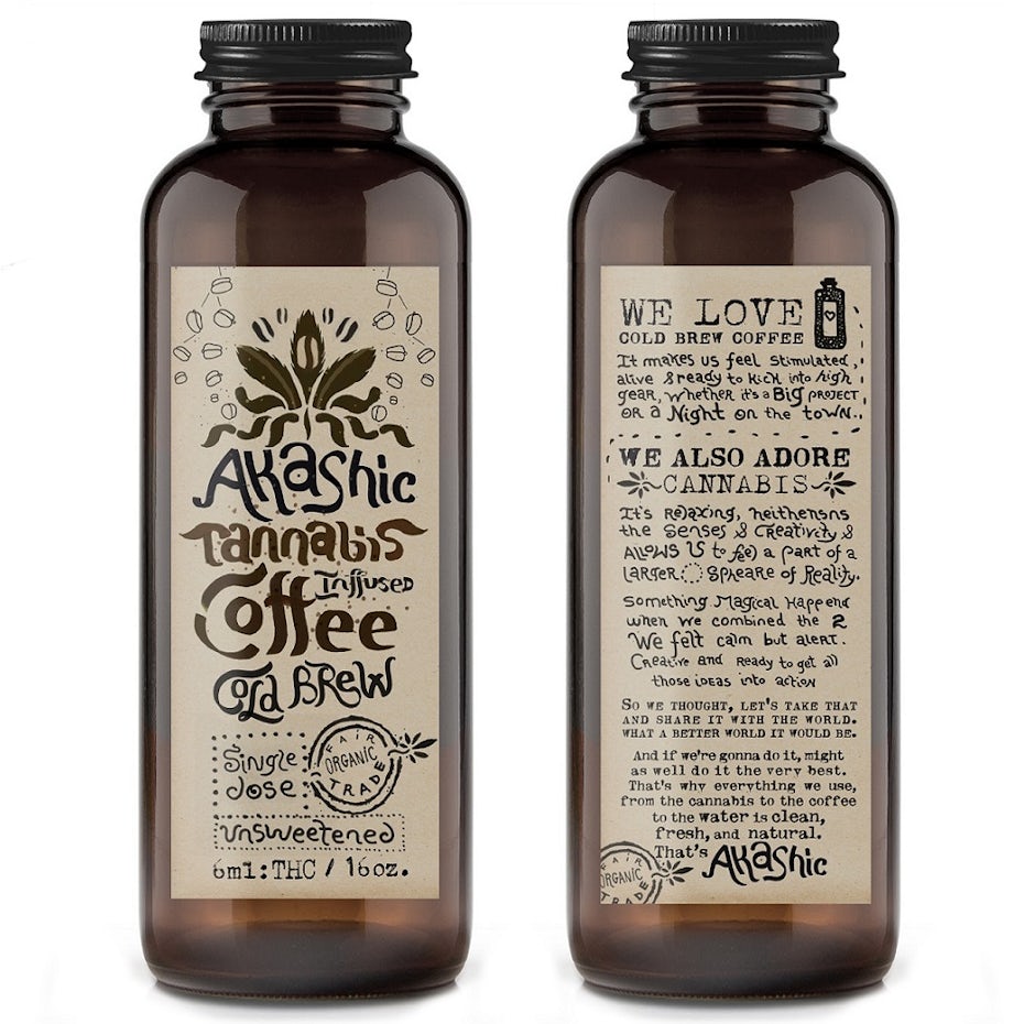 cold-brew cannabis infused coffee logo design