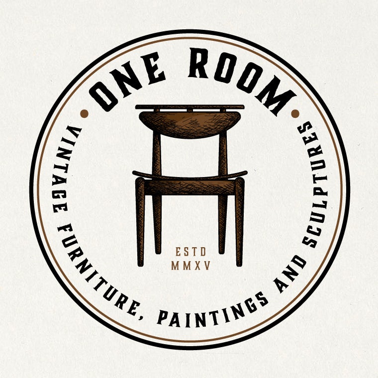 Vintage brown furniture logo