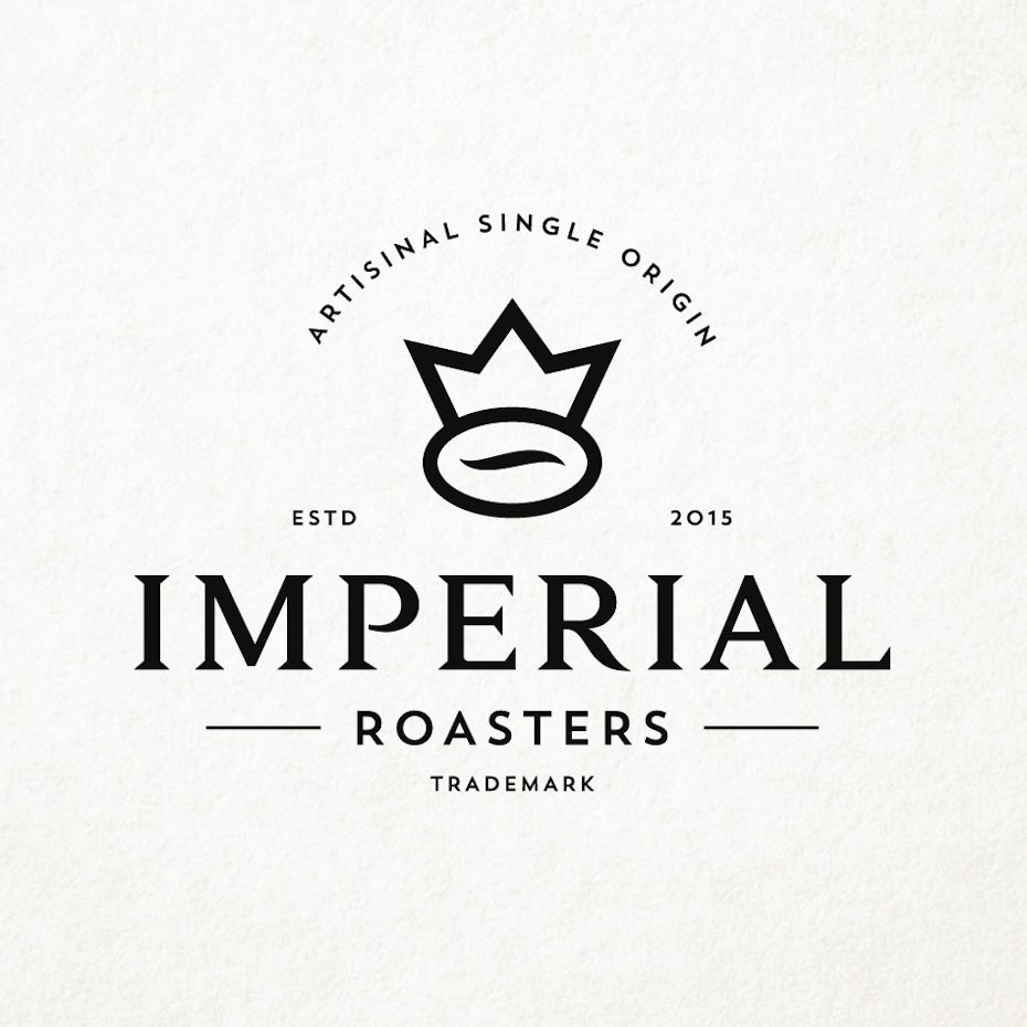 Crowned coffee bean logo design