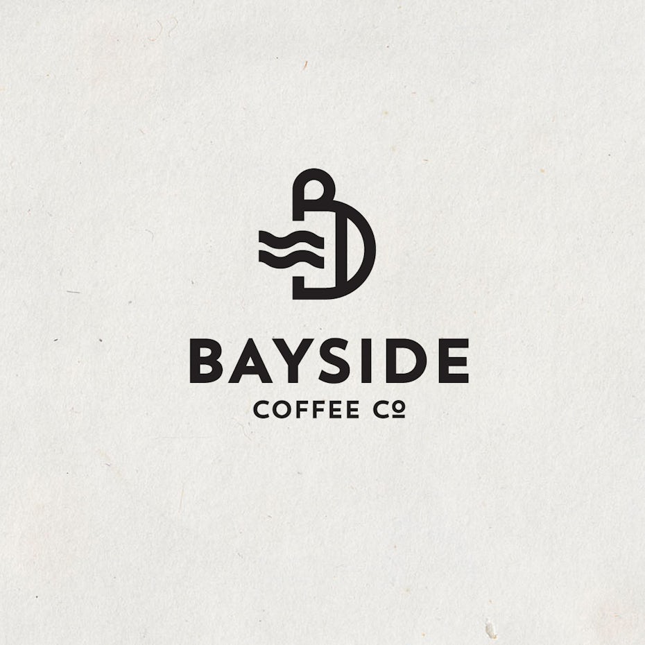 beach themed coffee company logo design