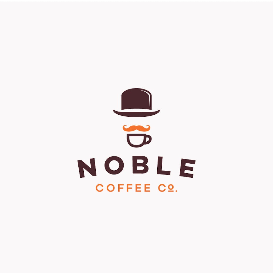 mustache inspired coffee logo