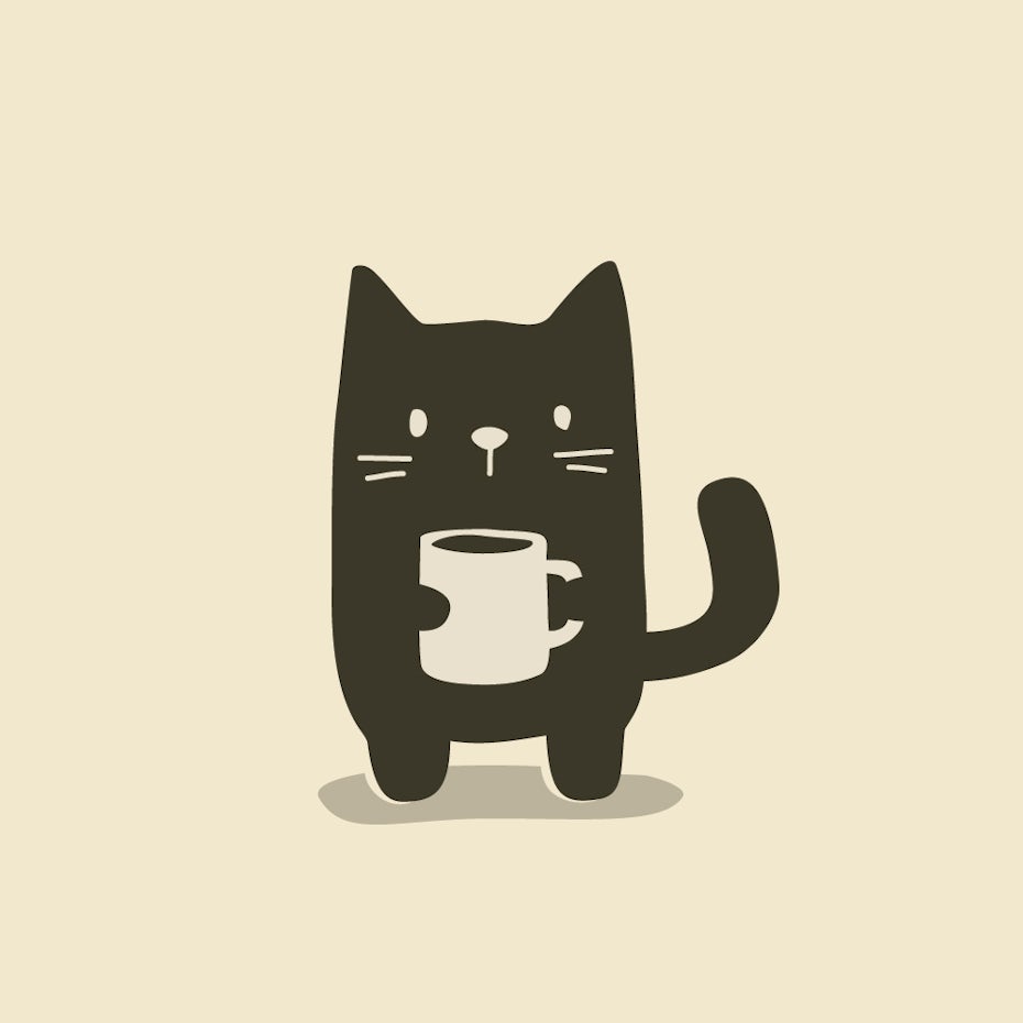 Cat coffee logo design