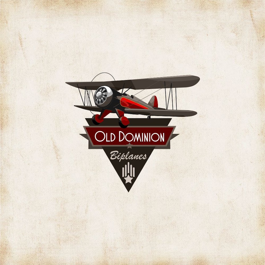 Art deco illustrated triangle logo