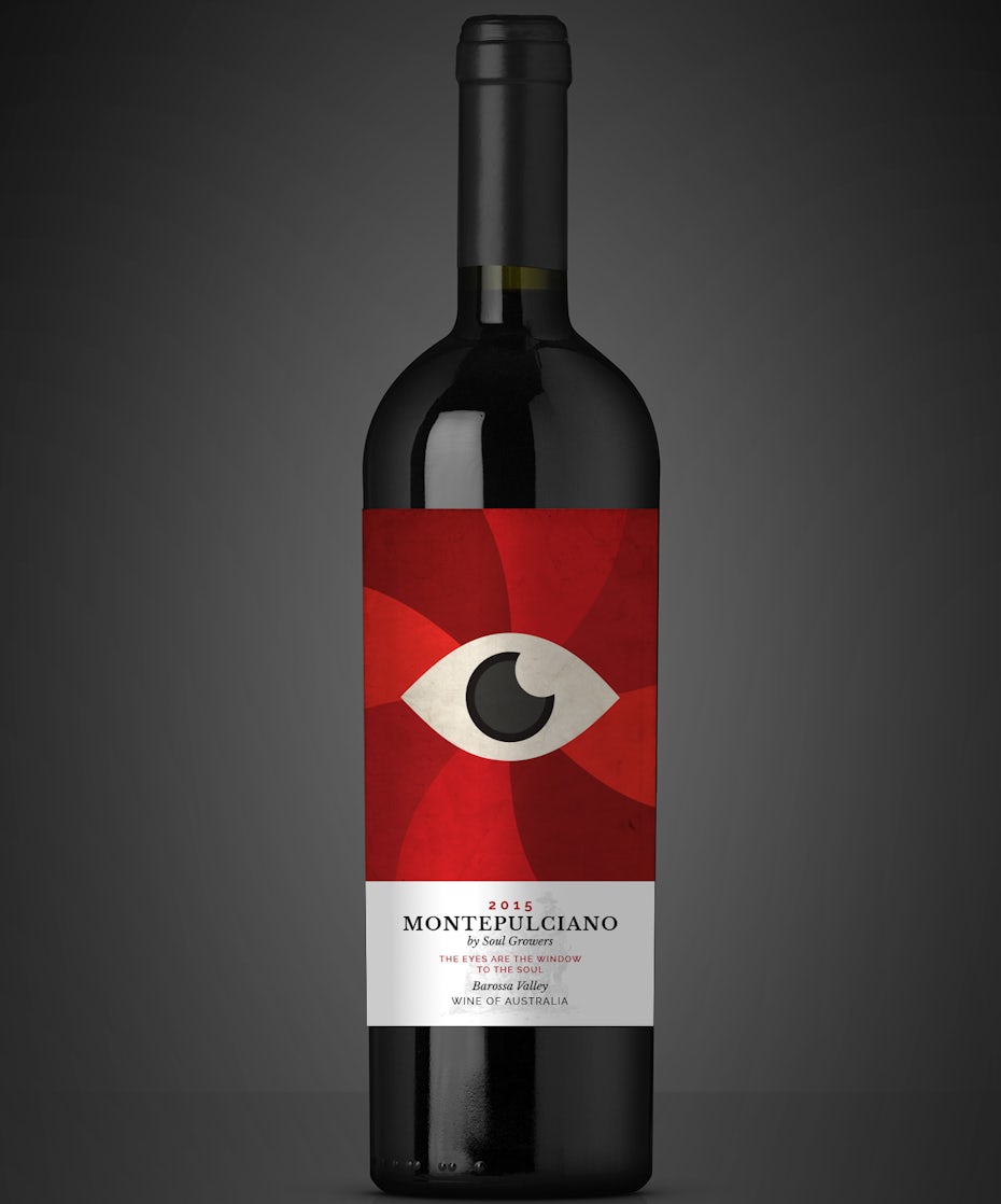 Contemporary graphical wine label