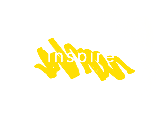 Logo with text masked by paint strokes