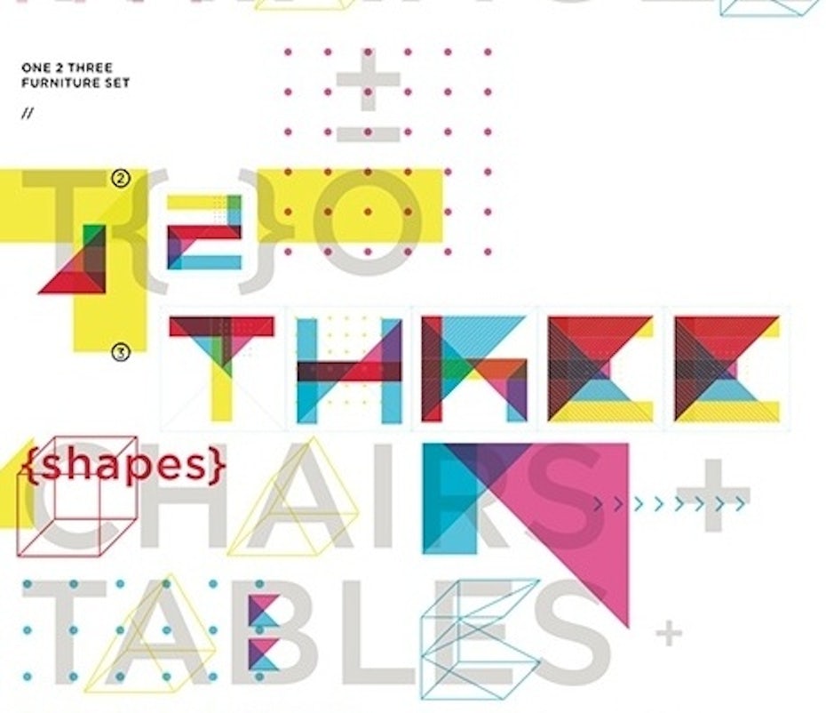 Logo composed of layered shapes and colors