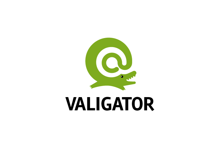 Logo with cute illustrated alligator smiling