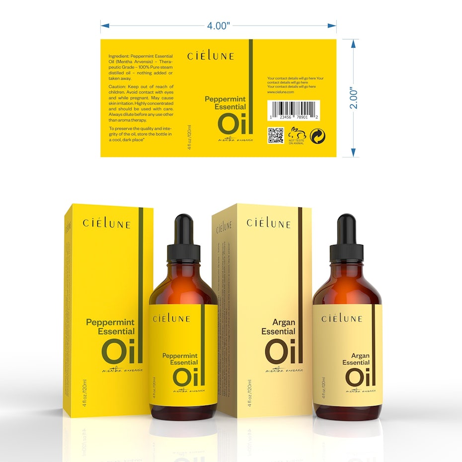 Cielune Argan Oil label
