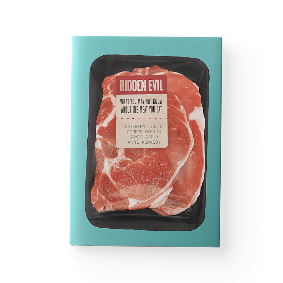 A book cover inspired by meat packaging