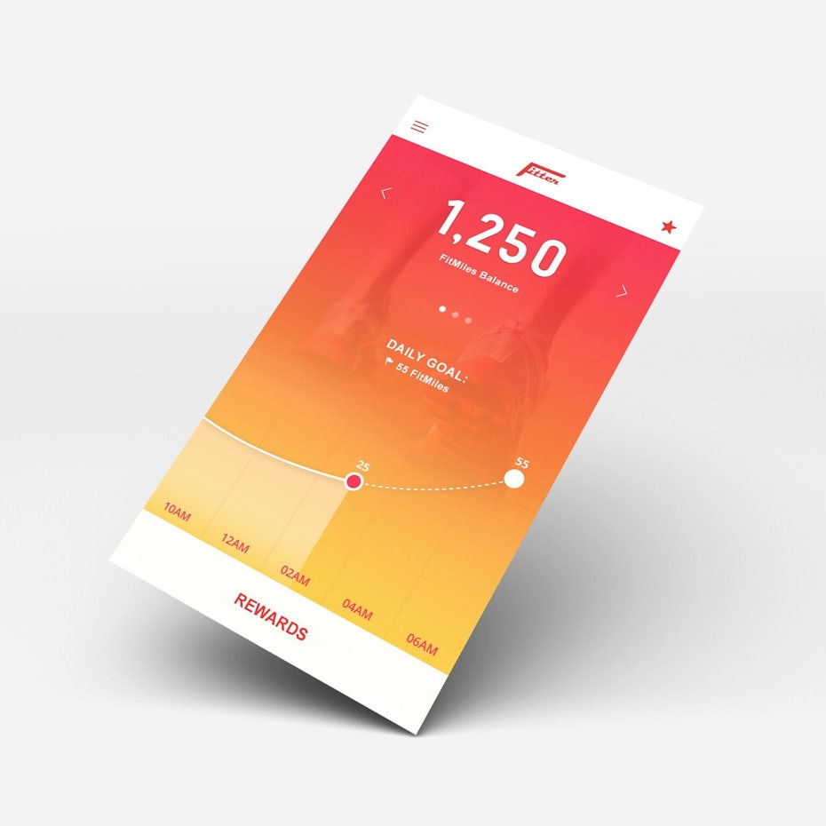 FitMiles by Fitter app UI design