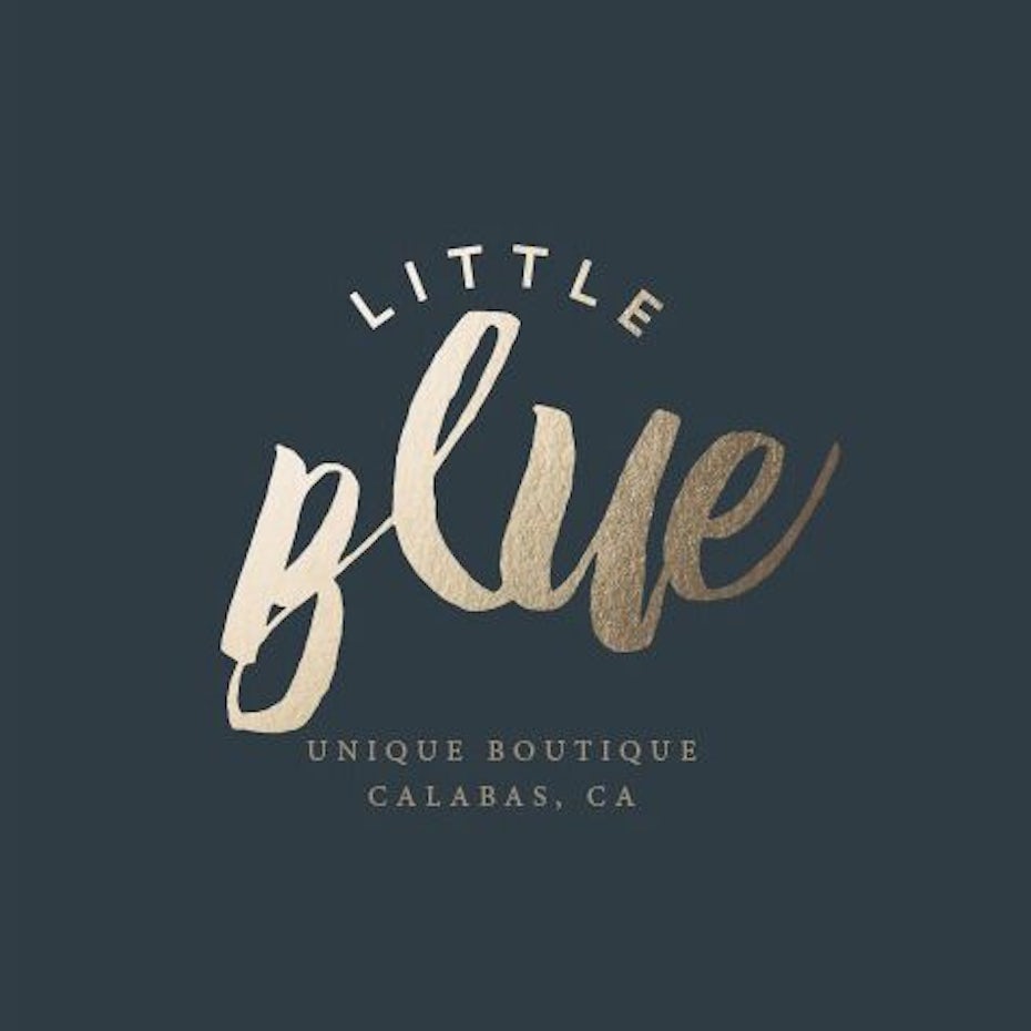 Metallic logo design for Little Blue