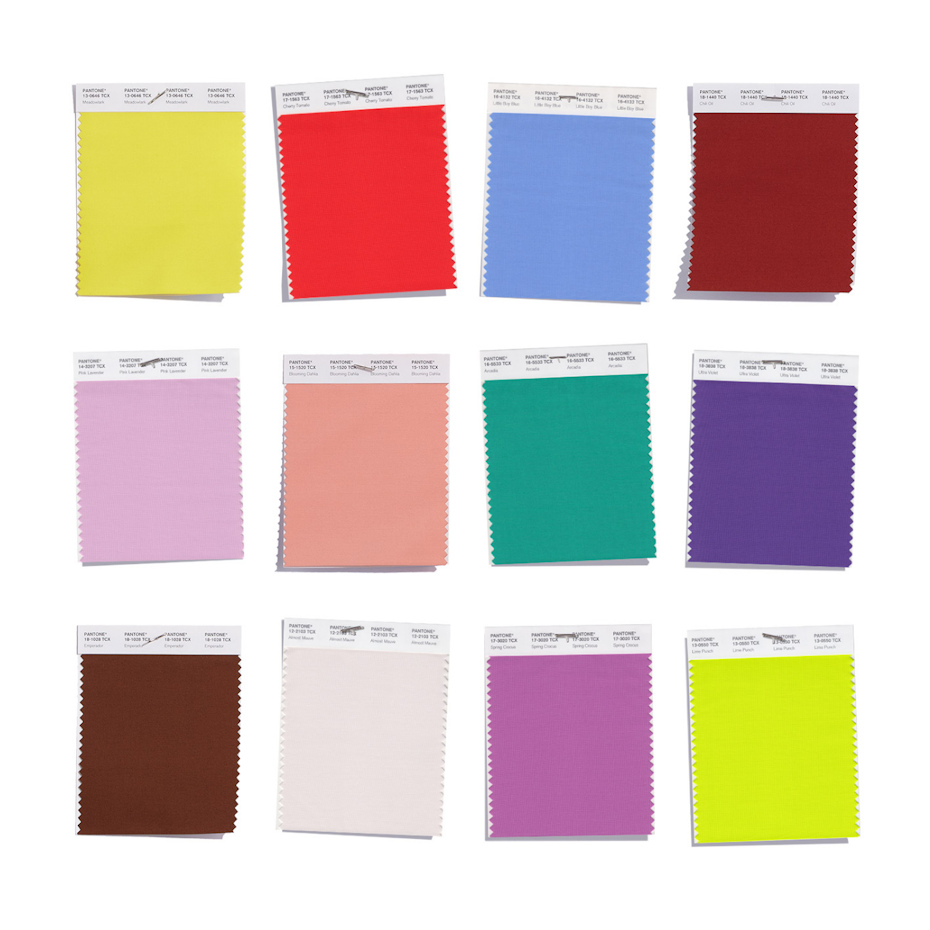 Échantillons du rapport sur les tendances de couleurs PANTONE® pour le printemps 2018