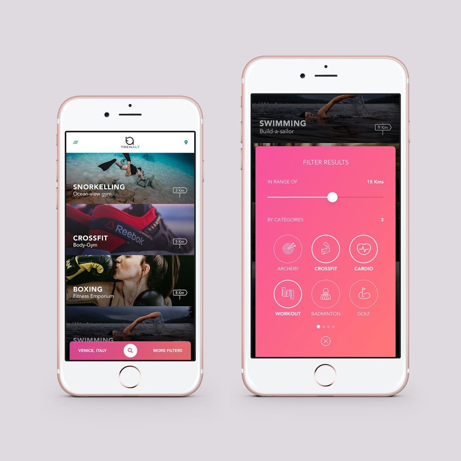 Conception de l'interface utilisateur de l'application TrenAlt